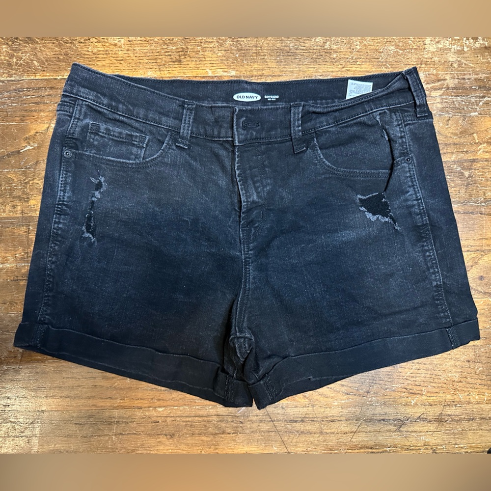 Old Navy Women's Black Denim Shorts Size 14
